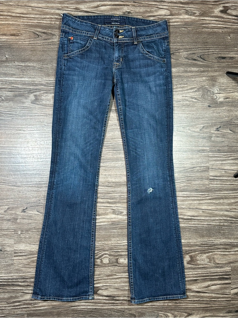 HUDSON Low Rise Triangle Flap Pocket Vintage Y2K Stretch Bootcut Jeans 28